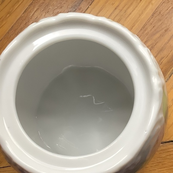 Vintage Hand Painted Berries Covered Jam  Jar with Spoon - Picture 9 of 10